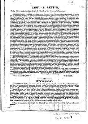 William Mercer Green Papers Box 2 Folder 9 Document 13