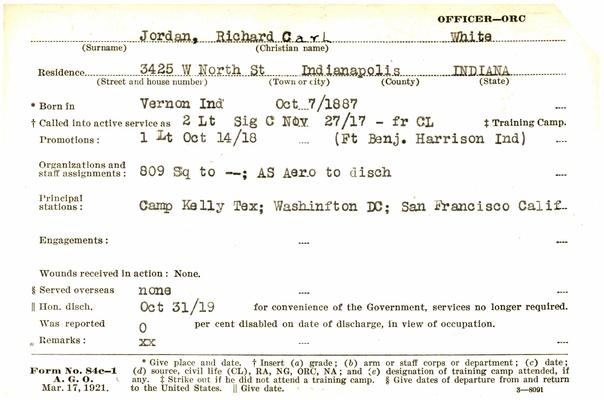 Indiana WWI Service Record Cards, Army and Marine Last Names "JOQ - JUT"