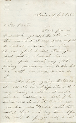 Houghton Letter 1863-07-08 Page 1