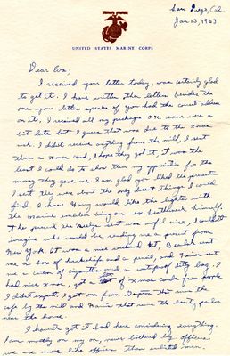 Letter from Jewell H. Spears to Eva S. Moorefield, Jan. 13, 1943