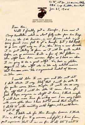 Letter from Jewell H. Spears to Eva S. Moorefield, Jan. 27, 1944