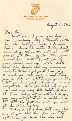 Letter from Jewell H. Spears to Eva S. Moorefield, Aug. 7, 1944