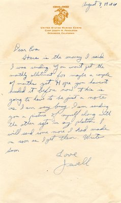 Letter from Jewell H. Spears to Eva S. Moorefield, Aug. 9, 1944