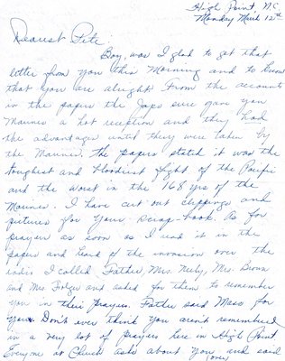 Letter from Eva S. Moorefield to Jewell H. Spears, Mar. 12, 1945