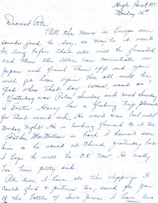 Letter from Eva S. Moorefield to Jewell H. Spears, Mar. 26, 1945