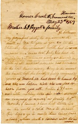 Letter from William McKaughan to S. J. Piggott & family, 1869