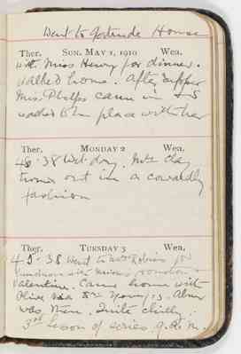 Miles Franklin pocket diary, 1910