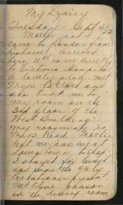 Nursing Diary  no1 - 5 September 1922-3 June 1923