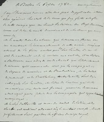 No. 123: Brouillon lettre au duc de Coigny Brouillon lettre à Gribeauval -Envoi rapport revue - 1782/01/06