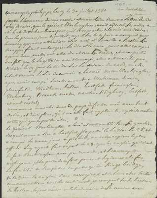 No. 161: Brouillon lettre B de V au duc du Chatelet - 1781/07/30