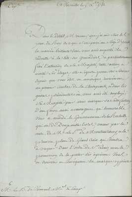 No. 146: Lettre de Ségur - Nomination B de V gouverneur La Rochelle - 1781/12/05