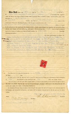 High Point Insurance & Real Estate-Hoskins Deed, Dec. 16, 1922