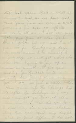Eva Davis letter to Celestia Rice 25 Nov 1892