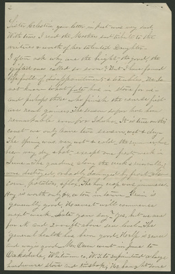 Hiram Fleming letter to Celestia Colby 5 Aug 1887