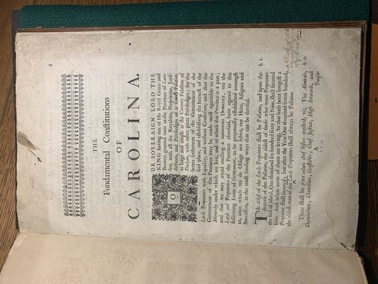 Fundamental Constitutions of Carolina (1681)
