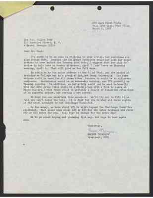 To Julian Bond from Grover Thompson, 9 Mar 1968, with Bond's draft response
