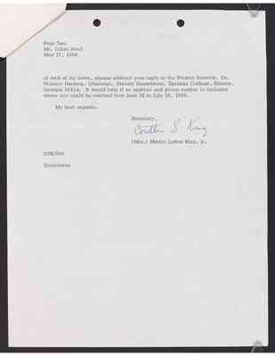 To Julian Bond from Coretta Scott King, 27 May 1968, with Bond's draft response