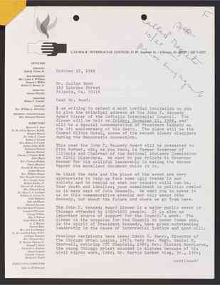 To Julian Bond from John McDermott, 22 Oct 1968, with Bond's draft response