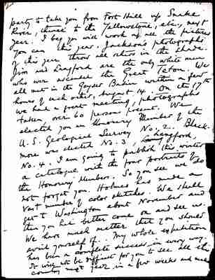 Transcription of a Letter from F.V. Hayden to Thomas Moran, August 05, 1872
