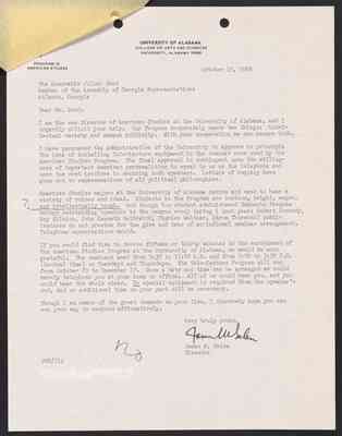 To Julian Bond from James Salem, 15 Oct 1968, with Bond's draft response