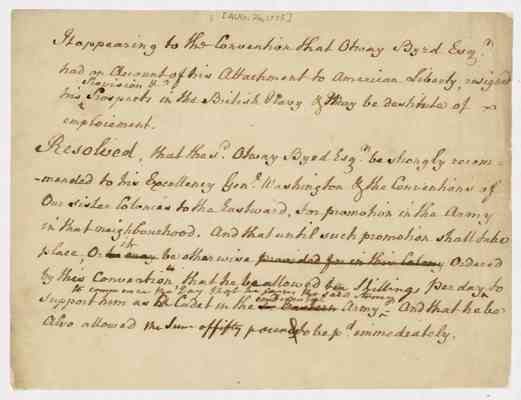 Resolution regarding Otway Byrd, 1775 Aug. 26.