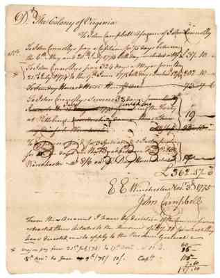 Accounts assigned to Joseph Simon and John Campbell, 1774 (filed with Simon & Campbell's petition of 1775 Dec. 18).
