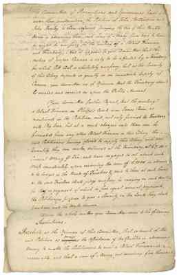 Report of the Committee of Propositions and Grievances regarding the petition of John Ballendine and John Reveley, 1776 May 22.