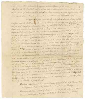Report of the Committee to inquire into the offenses of several criminals confined in the Public Gaol, 1776 June 11.
