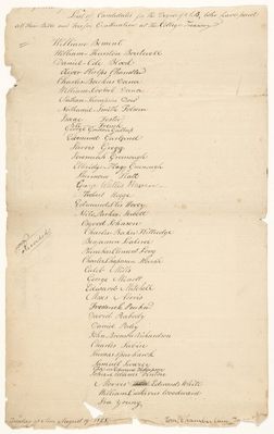 William Chamberlain, “List of Candidates for the Degree of A.B. Who Have Paid All Their Bills and Fees for Graduation at the College Treasury,” 1828.