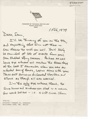 Letter from James B. Stockdale to Samuel R. Johnson, 1979 Feb 1
