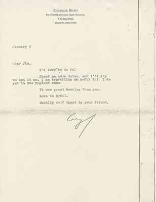 Letter to James B. Stockdale from George H.W. Bush, [1978] Jan 7