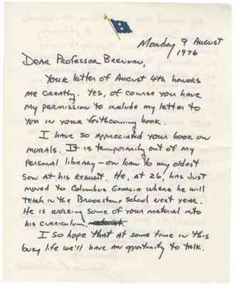 Letter to Joseph G. Brennan from James B. Stockdale, 1976 Aug 9