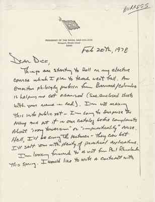 Letter to Richard T. Burress from James B. Stockdale, 1978 Feb 20