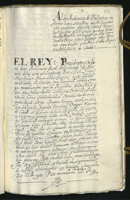 A la Audiencia de Filipinas informe sobre los registros de las naos que van a la Nueva España, que no obliguen a los vecinos a que vayan a hacer el dichos registros en el puerto de Cavite. 1633, 1707. 