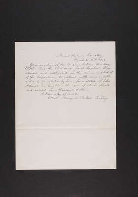 1855-03-05 Adams Statue: Trustees Vote, recorded by Henry M. Parker