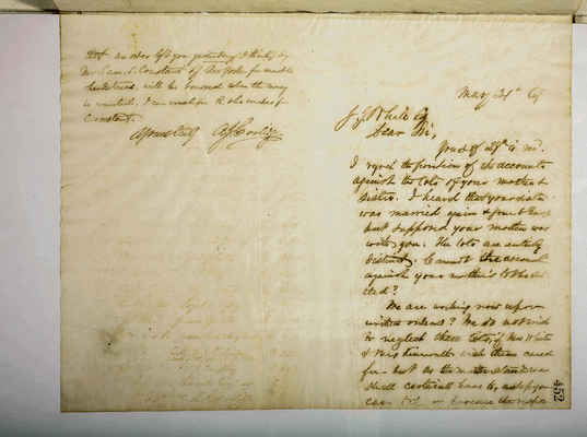Copying Book: Secretary's Letters, 1860 (page 452)