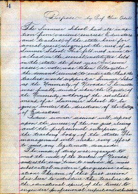 Summer School Diary, part 1A - 1912