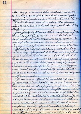 Summer School Diary, part 1E - 1912