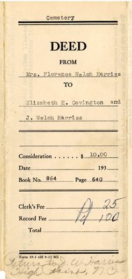 Harriss-Covington-Harriss Deed, 1938 (#3)