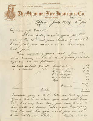 Charles E. H. Bates Family Correspondence, Aug. 1899-Dec. 1917