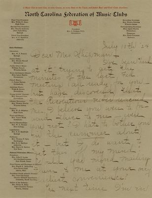 Letter from Agnes Martin to Hazel F. Shipman, July 10, 1924
