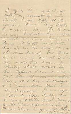 Letter from M. C. Fisher to Anna Fisher, July 7, 1884