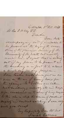 Vault Early Papers of the University Box 1 Document 32 Folder 1860 Cornerstone Ceremony 1
