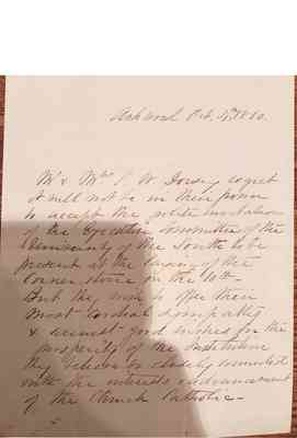 Vault Early Papers of the University Box 1 Document 53 Folder 1860 Cornerstone Ceremony 1
