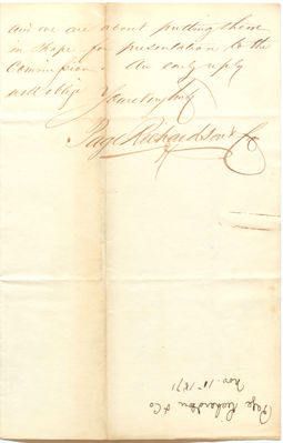 1871 Correspondence with Page, Richardson, and Company