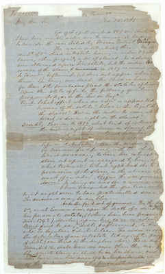 Letter Recounting Case Stated by Mssrs Firter and McLue, 30 January 1861