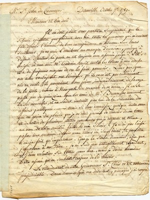 Letter from Barthelemi Tardiveau to St. John de Crevecoeur, 7 October 1789