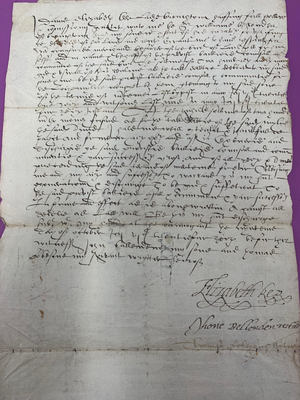 A letter from Elizabeth 1st