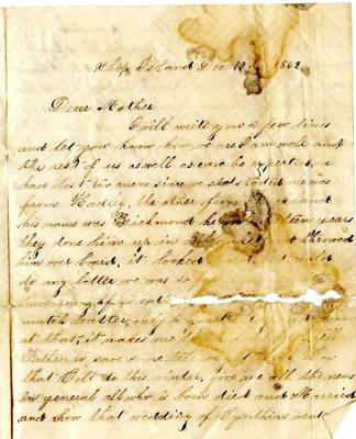 Civil War letter home from Henry Albee (1 of 2)
