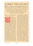 Cap.1. Muestras. "Comentarios Reales" (Lisboa, 1609).